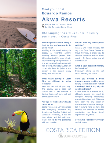 Meet your Host - Eduardo from Akwa Resort in Santa Teresa