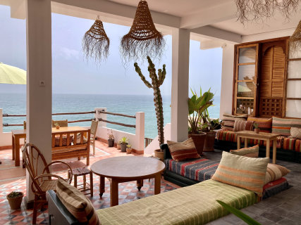   our terrace with panorama view to Hashpoint surf spot and taghazout